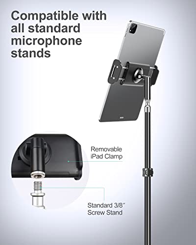 Adjustable Tablet and Boom Mic Stand for Karaoke
