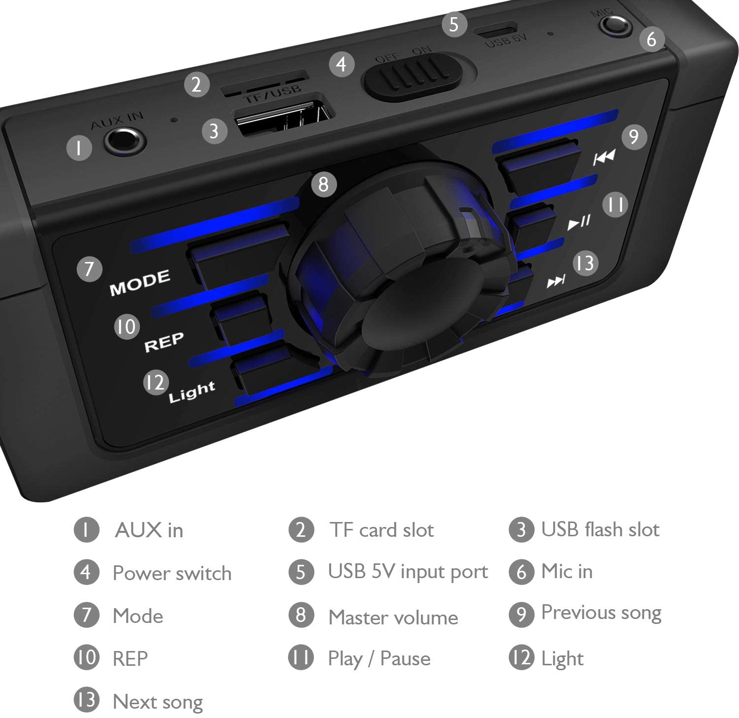 EARISE T15 Portable Bluetooth Karaoke Speaker with Lights
