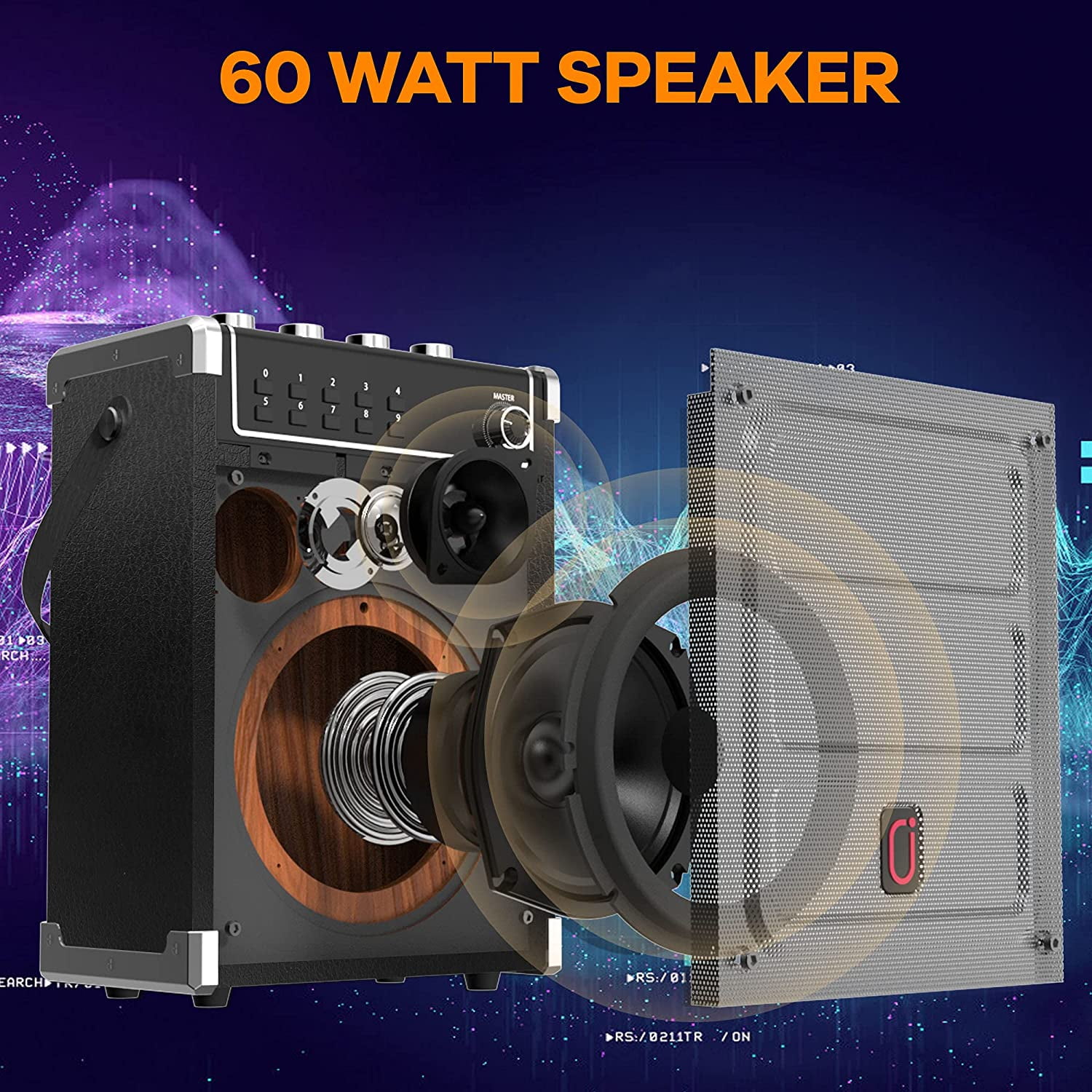 Bluetooth Karaoke Machine with 2 Wireless Microphones