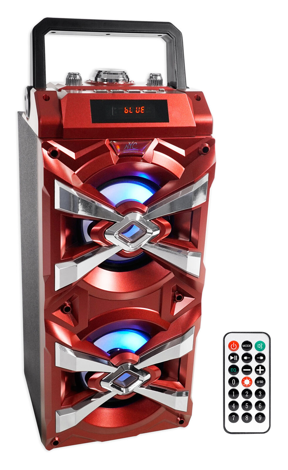X-Tower Karaoke System with Bluetooth, LED's, Mic & Remote