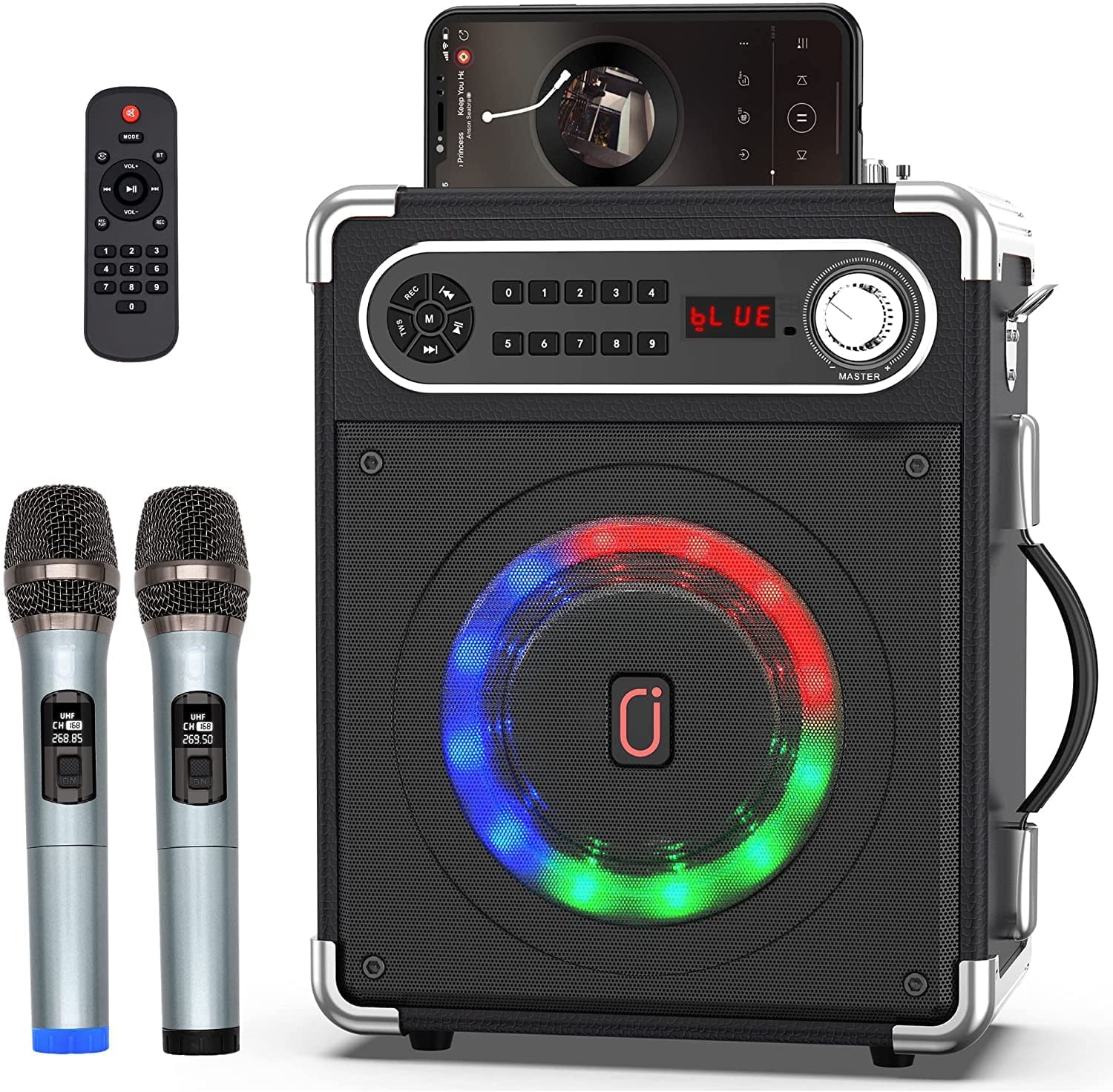 Wireless Bluetooth Karaoke Machine with Dual Microphones