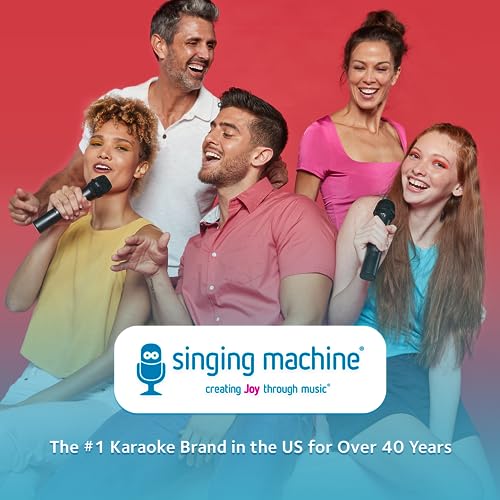 Karaoke Machine with Wired Microphone - LED Disco Lights - Bluetooth