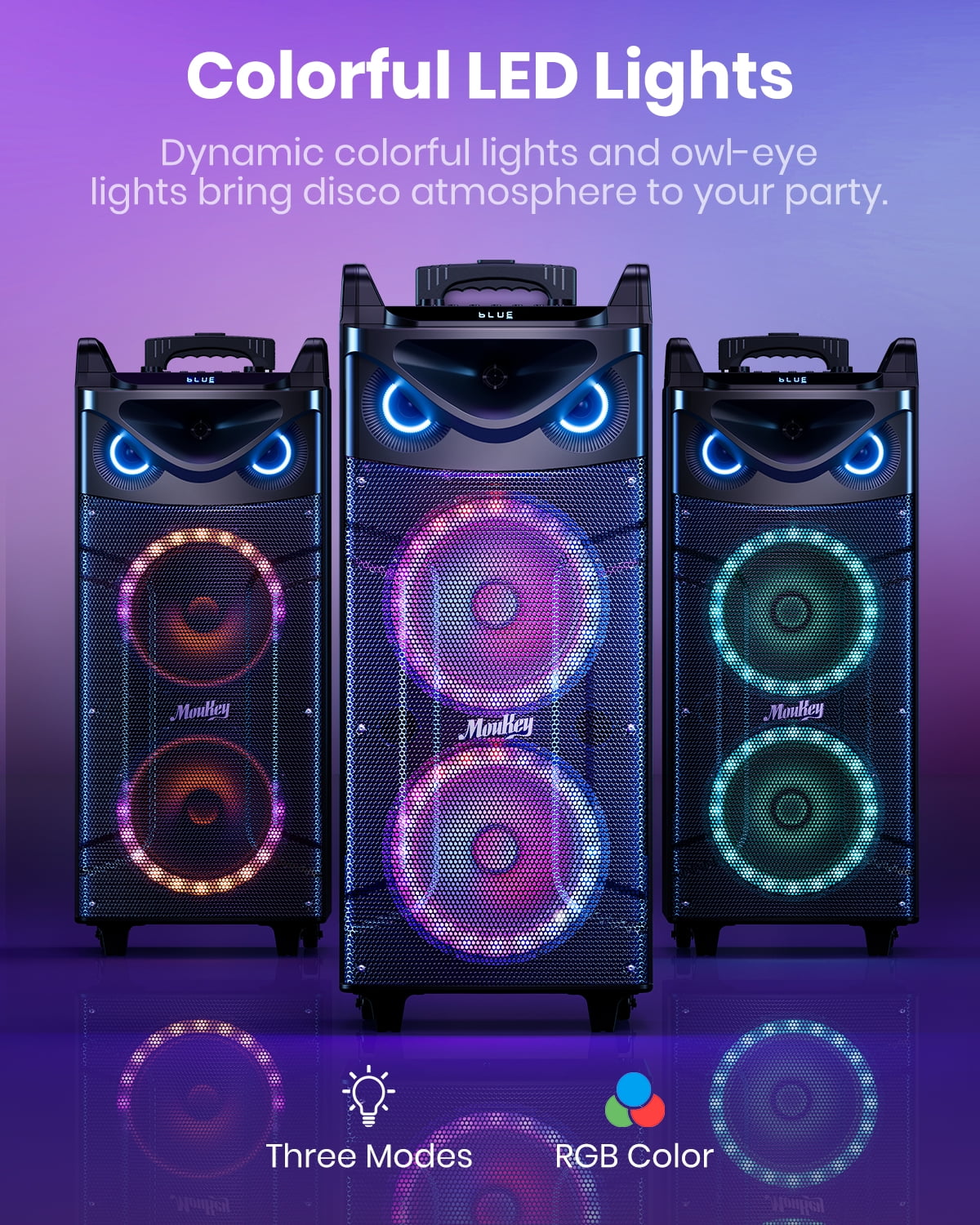 Moukey Karaoke Speaker System with Wireless Microphones