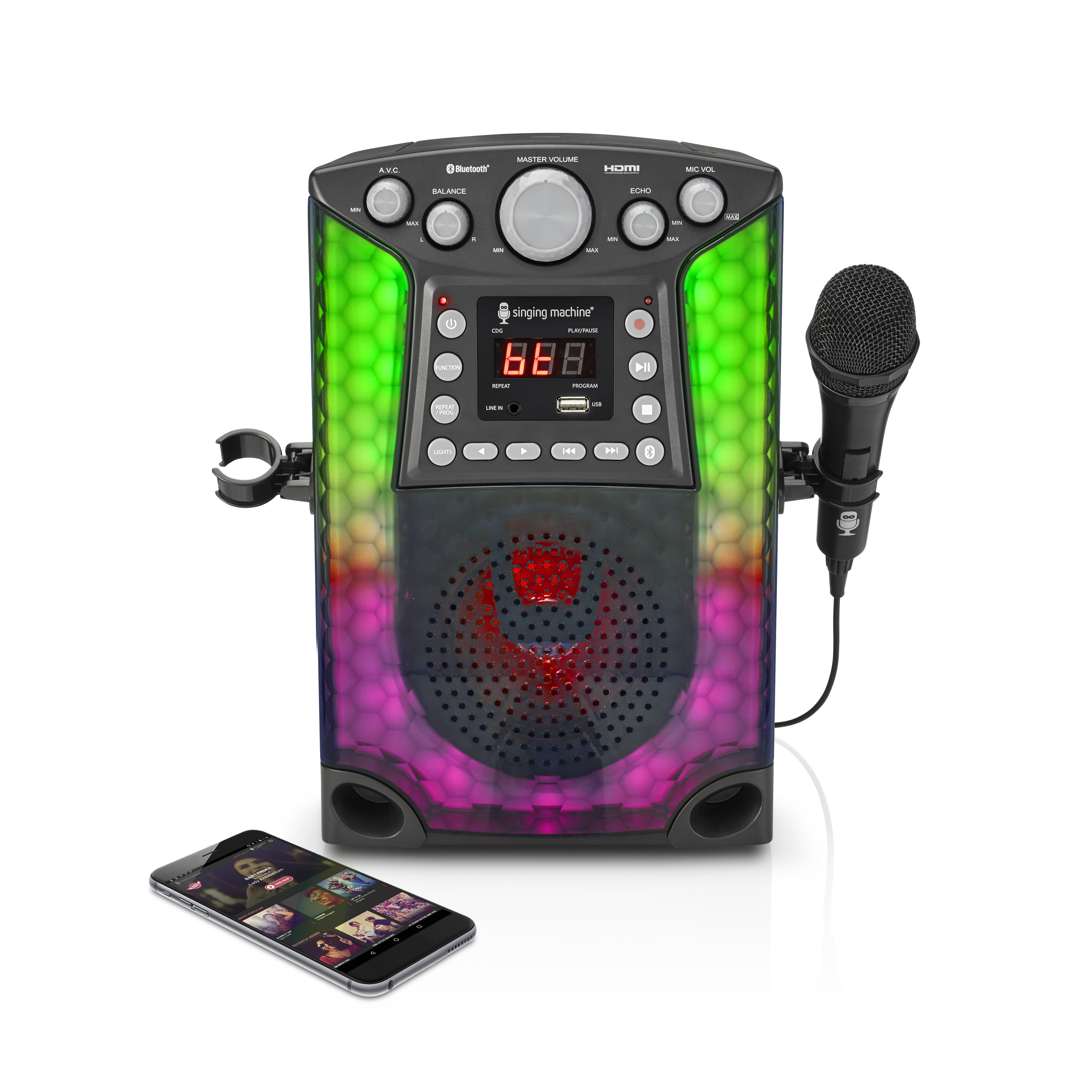 Singing Machine Karaoke Sound System with LED Lights