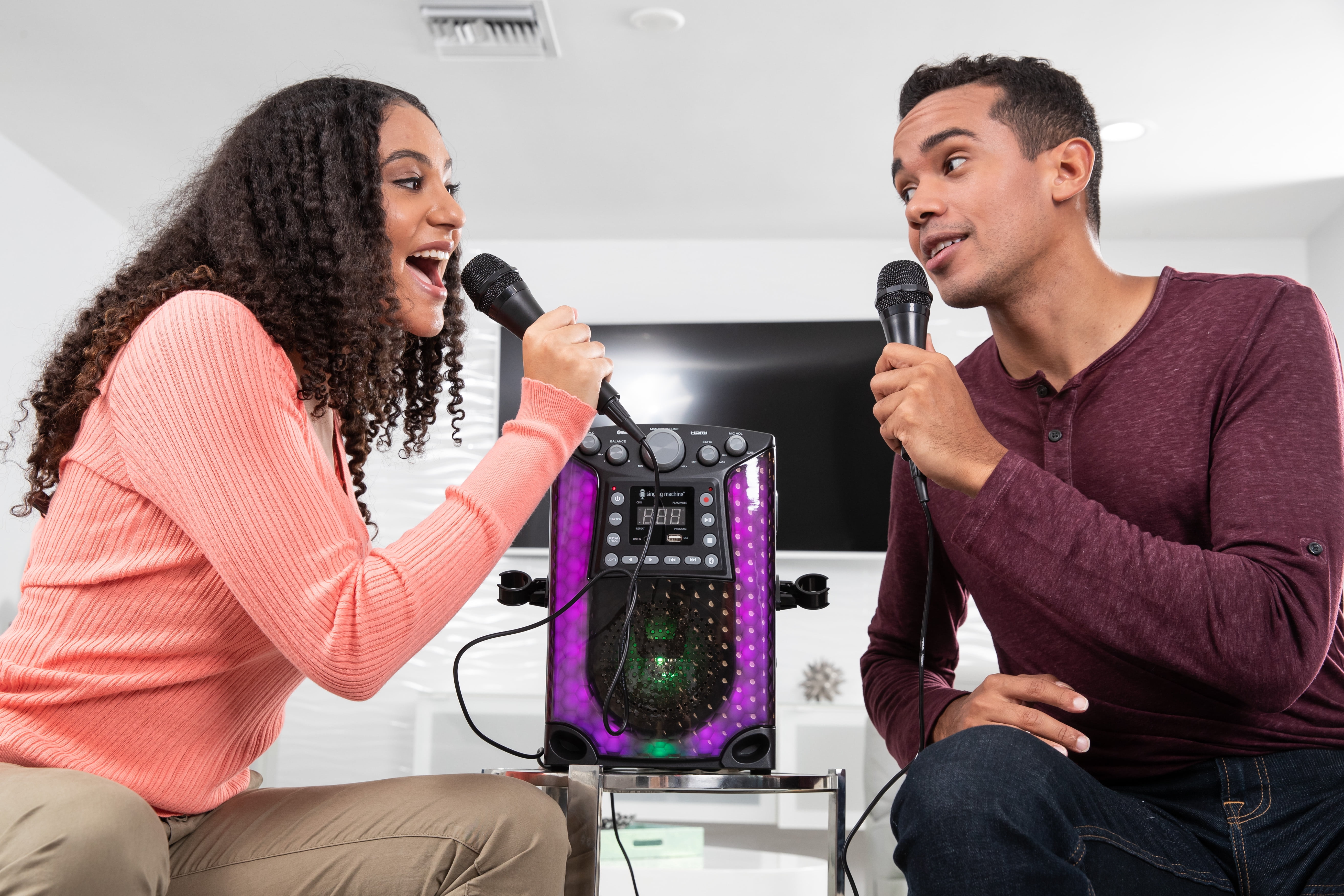 Singing Machine Karaoke Sound System with LED Lights