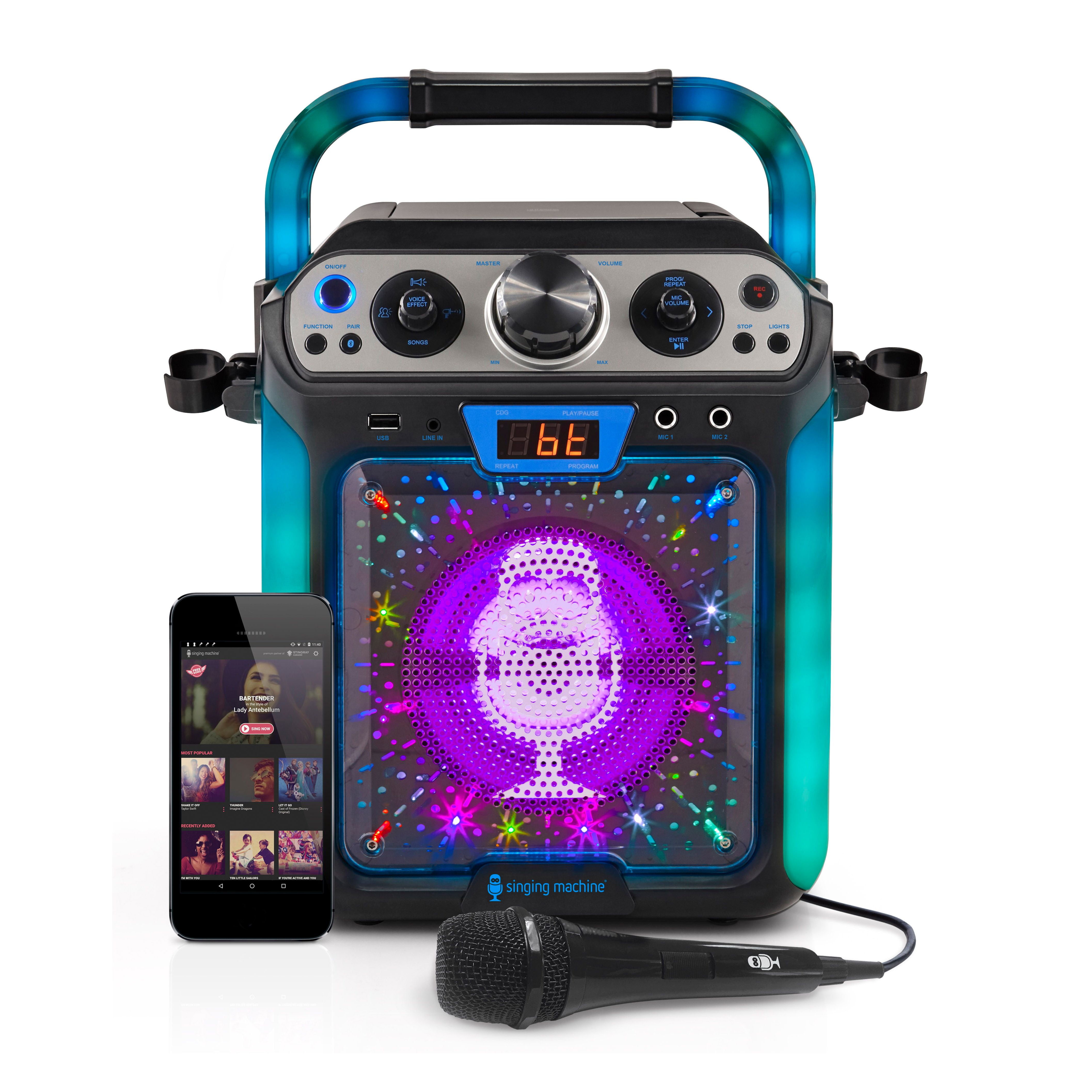 Bluetooth Karaoke Machine with LED Lights