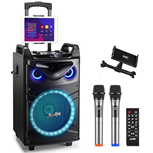 Moukey Portable Karaoke Machine with Wireless Microphones