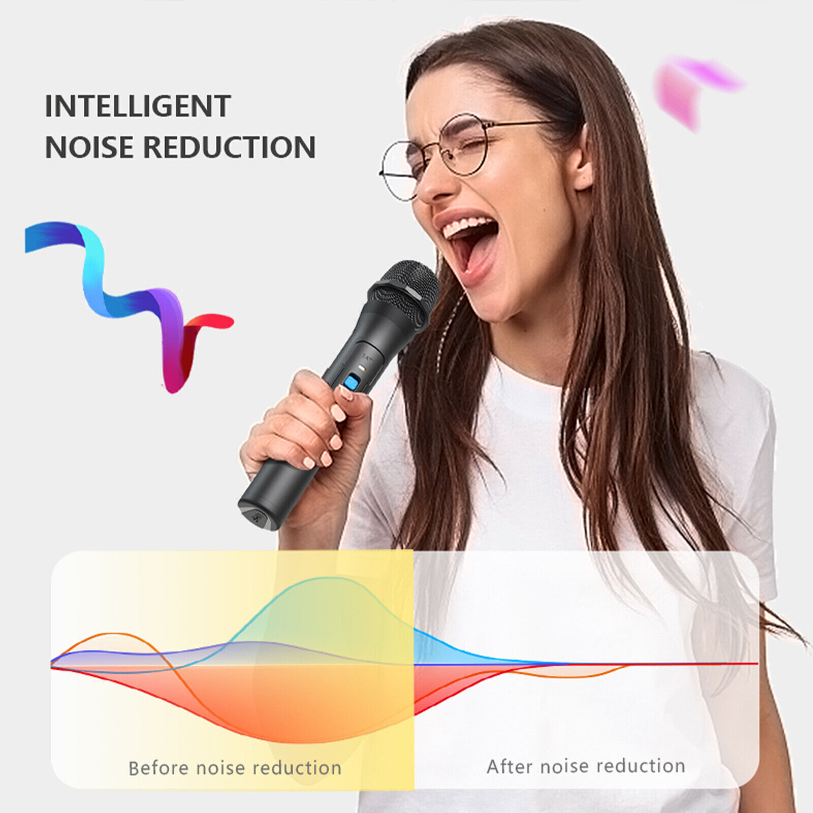 2-Pack VHF Wireless Handheld Karaoke Microphones