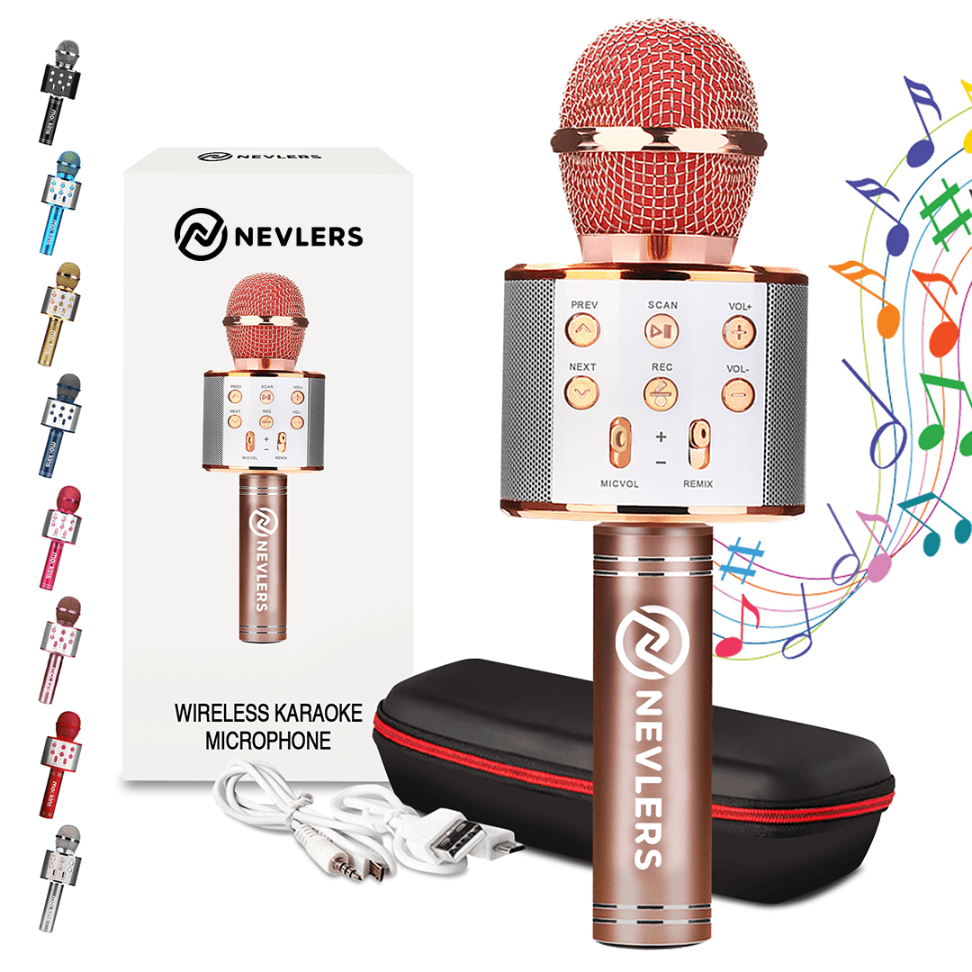 Wireless Bluetooth Karaoke Microphone in Rose Gold