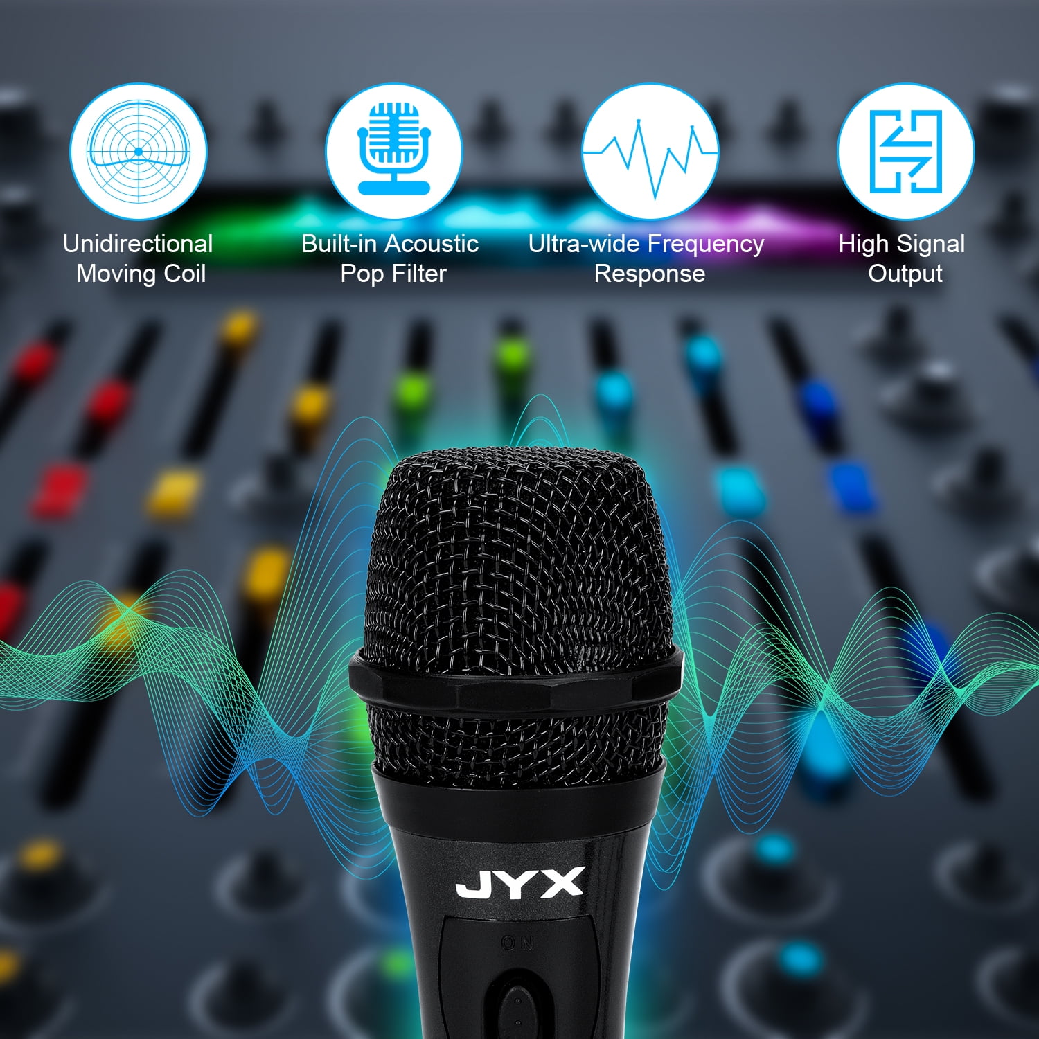 JYX Unidirectional Karaoke Dynamic Handheld Microphone
