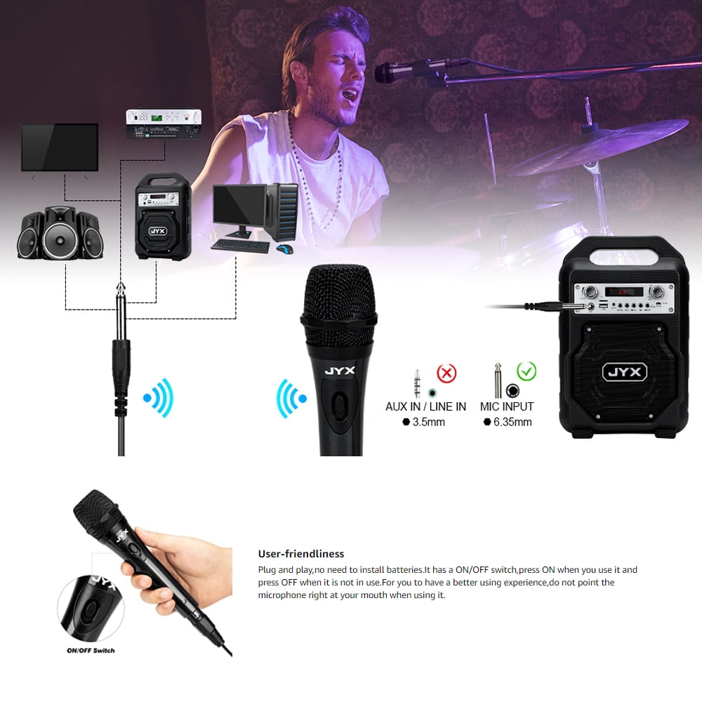 JYX Unidirectional Karaoke Dynamic Handheld Microphone