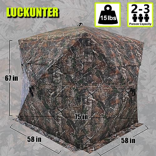 LUCKUNTER 360° Pop-Up Hunting Blind for 2-3 People