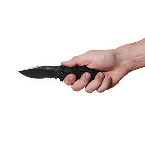 Kershaw Clash Auto Folding Knife, Black Blade