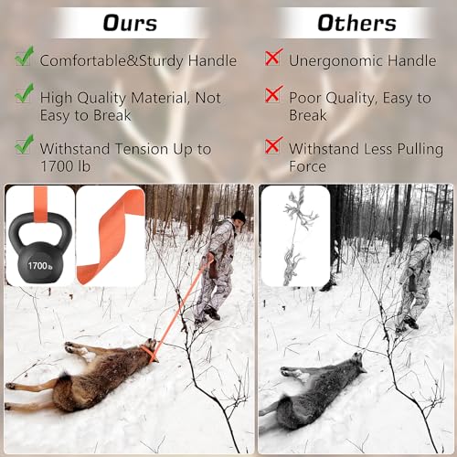 Orange Deer Drag Rope Harness for 1700lbs Deer