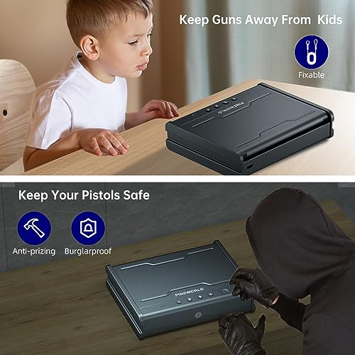 PINEWORLD Biometric Handgun Safe with Quick Access