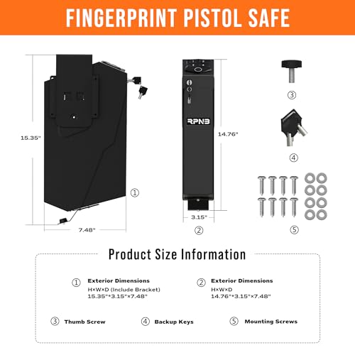 Biometric Fingerprint Mounted Gun Safe with Auto Open