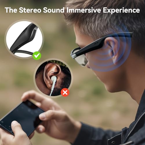 GAXABI Polarized Bluetooth Smart Glasses with Mic