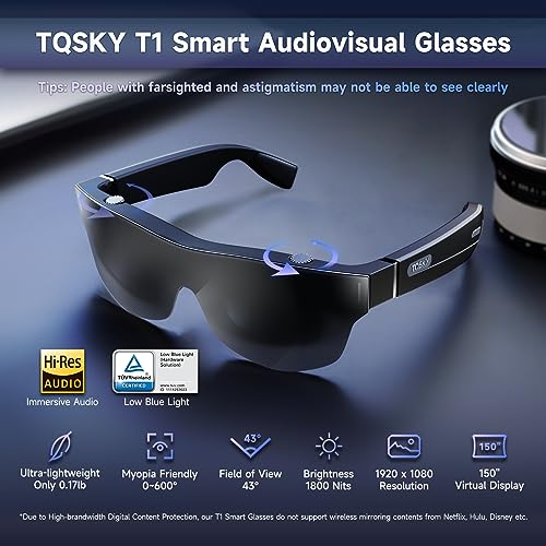 TQSKY T1 AR Glasses with 1080P Virtual Display