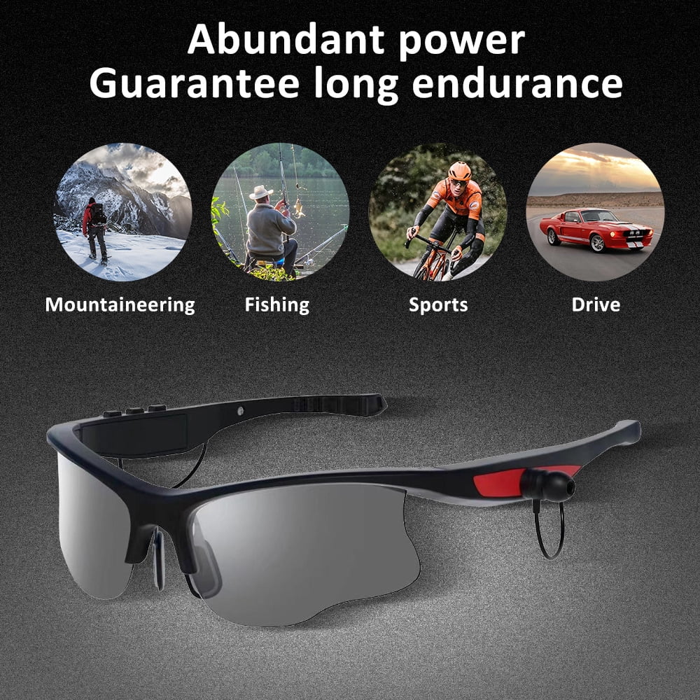 Sevenlady Bluetooth Sports Sunglasses with Built-In Headphones