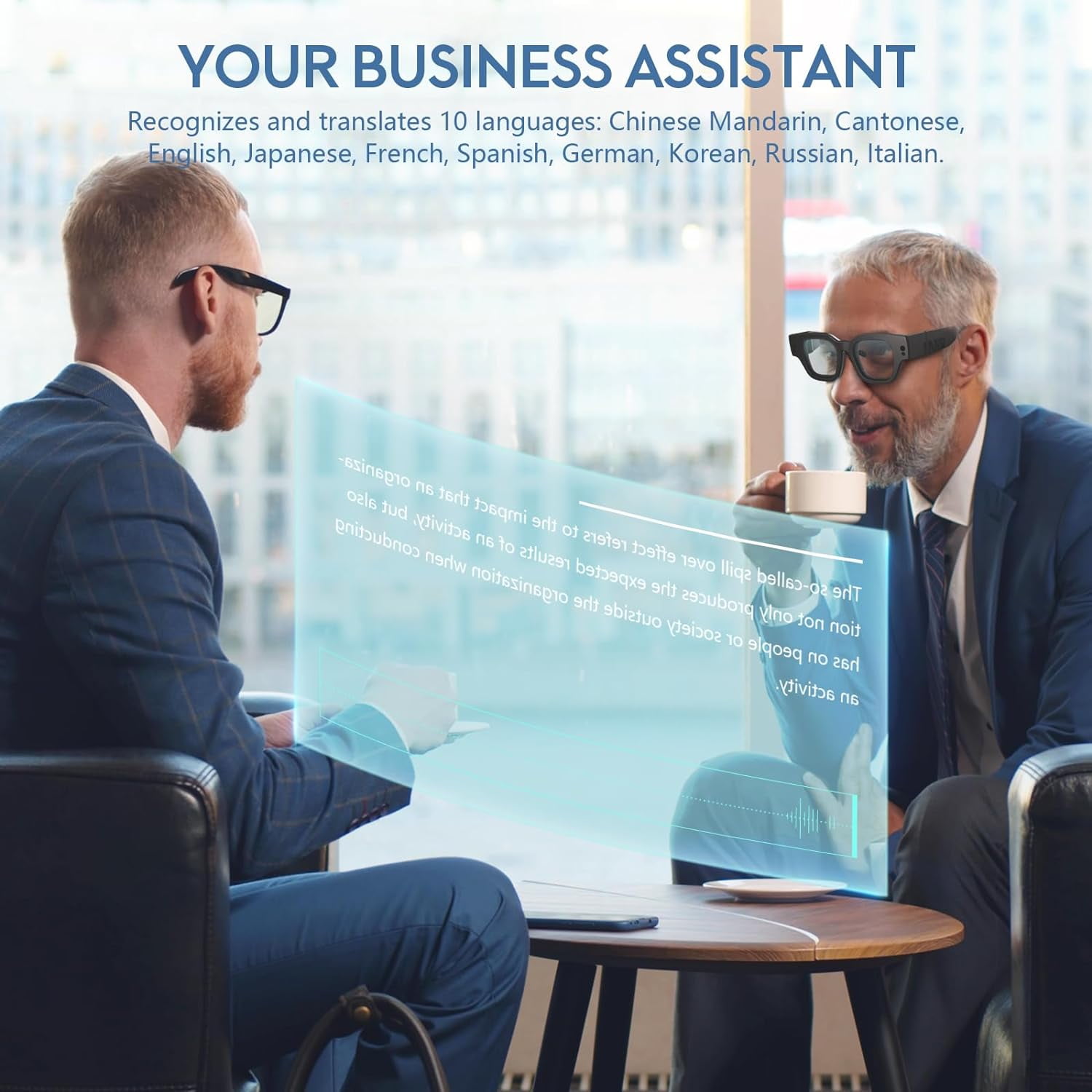 Wireless Smart AR Glasses with Translation and Camera