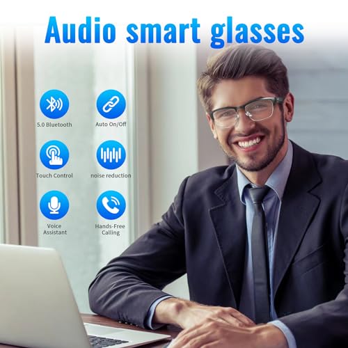 Bluetooth Audio Smart Glasses with Blue Light Filter