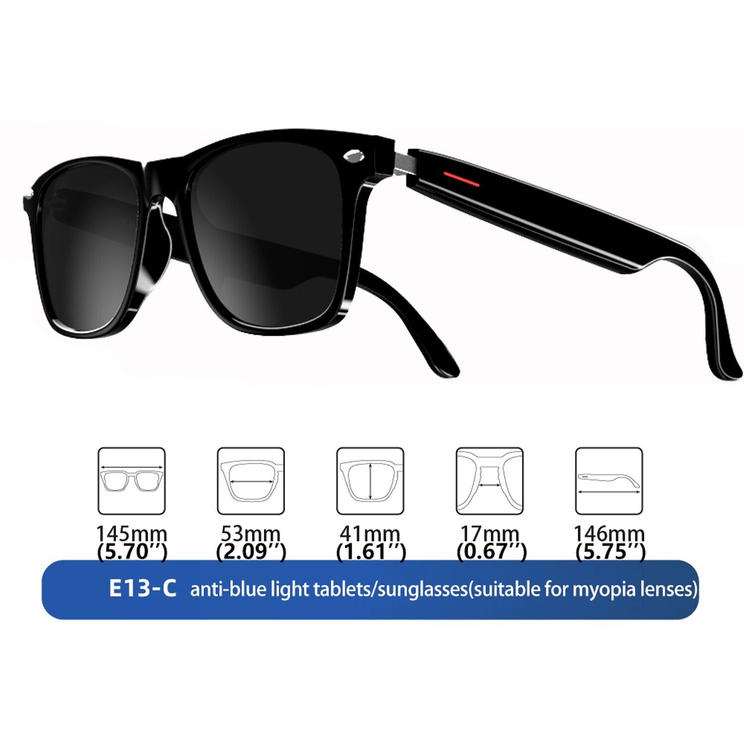 Bluetooth Smart Glasses with Camera and Open Ear Speakers