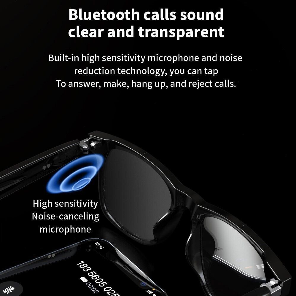 Bluetooth Smart Glasses with Music & Audio Speaker