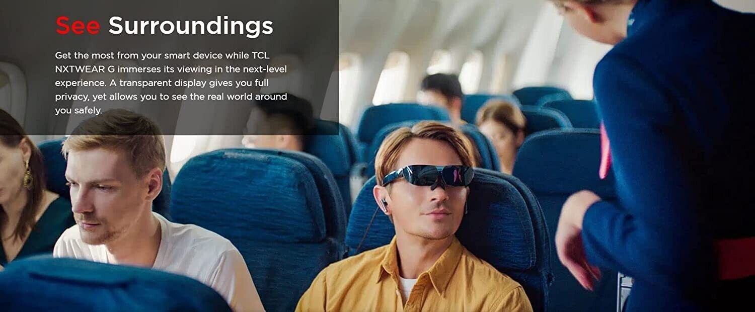 TCL NXTWEAR G Smart Glasses with Dual HD Display