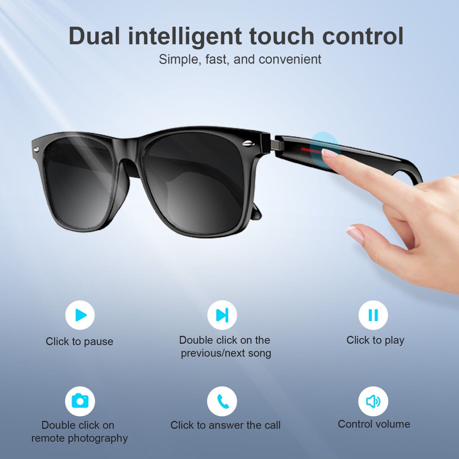 Voice Control Bluetooth Sunglasses for Men