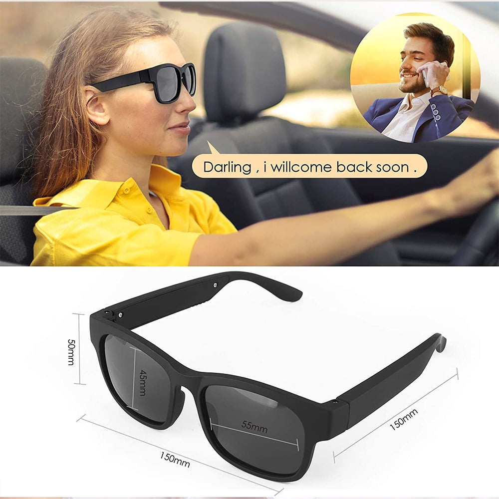 MesaSe Wireless Bluetooth Smart Glasses - Black