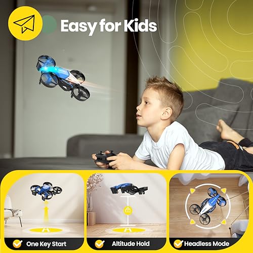 HS210F Mini Drone for Kids - 2-in-1 RC Toy
