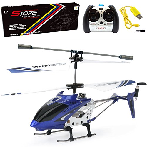 Blue Mini RC Helicopter with Gyro - Cheerwing S107/S107G