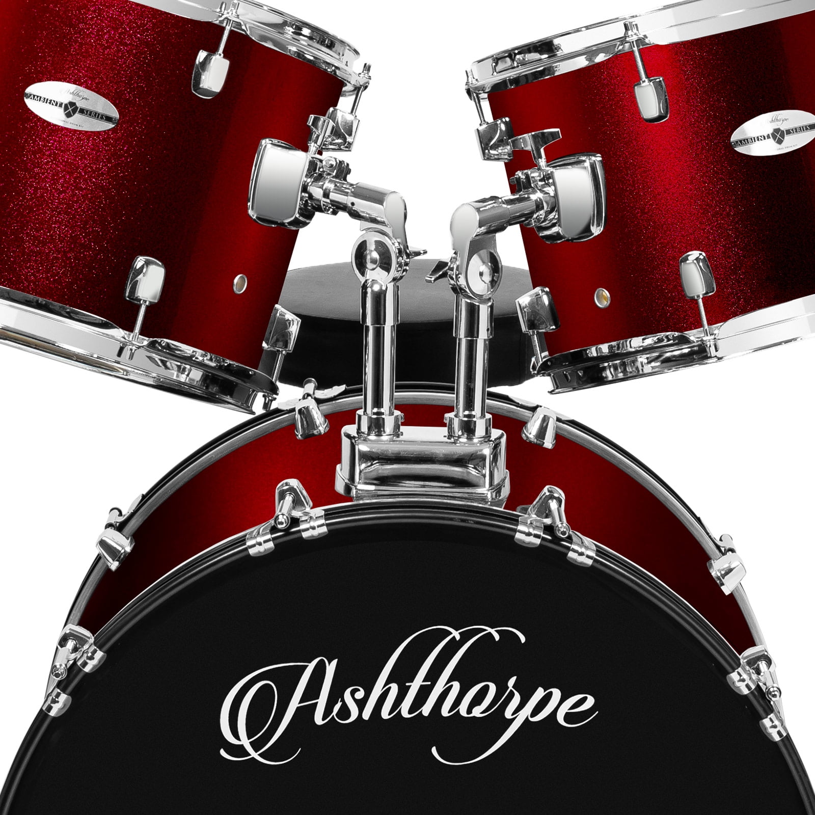 Ashthorpe 5-Piece Drum Set with Remo Heads and Brass Cymbals