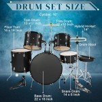 5-Piece Adult Drum Set with Full-Size Drums