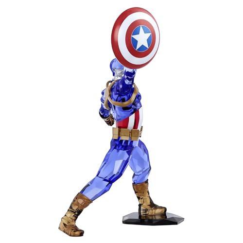 Captain America Figurine with Multicolored Crystals and Metal
