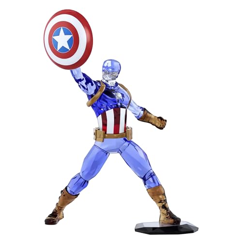 Captain America Figurine with Multicolored Crystals and Metal