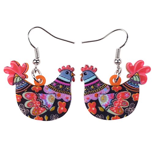 Bonsny Chicken Earrings - Fun Farm Design Gift