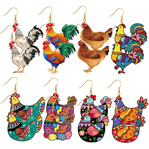 Cute Acrylic Chicken Earrings - Fun Gift Idea