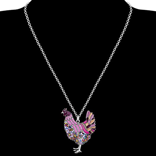 Colorful Chicken Pendant Necklace for Women and Girls