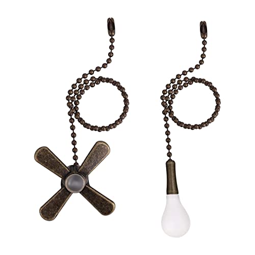 Antique-Style Ceiling Fan Pull Chain with Frosted Bulb
