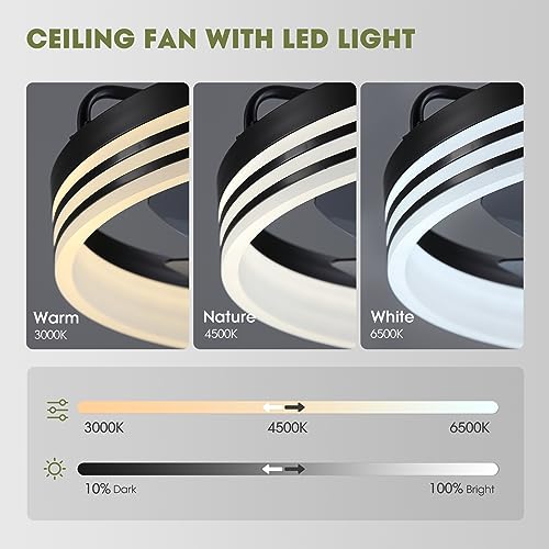 Smart Low Profile Ceiling Fan with Lights and Remote