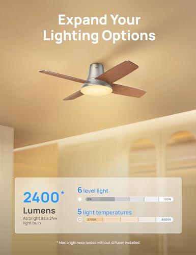 Smart Ceiling Fan with Lights, Remote Control, Quiet