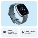 Fitbit Versa 4 Smartwatch - Blue/Platinum, All Day Tracking