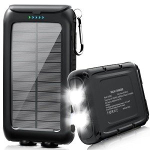 High-Capacity Solar Phone Charger with LED Flashlight