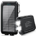 High-Capacity Solar Phone Charger with LED Flashlight