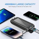 High-Capacity Solar Phone Charger with LED Flashlight