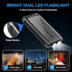 High-Capacity Solar Phone Charger with LED Flashlight