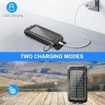 High-Capacity Solar Phone Charger with LED Flashlight