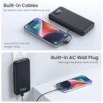13800mAh Portable Charger with Built-in Cables