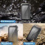 High-Capacity Solar Phone Charger with LED Flashlight